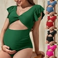 thumbnail image 4 of ZPAQI Maternity Sexy One Pieced Swimsuit Bathing Suits Twist Front Monokini Swimwear, 4 of 20
