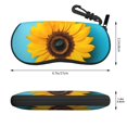 thumbnail image 2 of KLL Golden Sunflower in Blue Print Eyeglass Case for Men & Women's Classy Travel Eyewear Holder Case Zipper Eyeglasses Case With Hook, 2 of 6