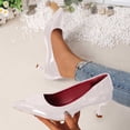 thumbnail image 4 of Women's Low Heel Pumps Fashion Solid Color Shallow Mouth Pumps Shoes Pointed Toe Slip-on Classic Pumps for Partying Wedding, 4 of 5