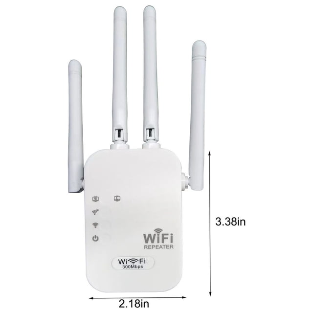 Herunwer 300Mbps WiFi Extender with 4 External Antennas, Dual Operating Modes, and Ethernet Port