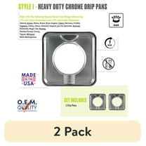 (2 pack) Range Kleen SGP4002X Style I Chrome Square 7.75 inch 2 Pack Range Drip Pan
