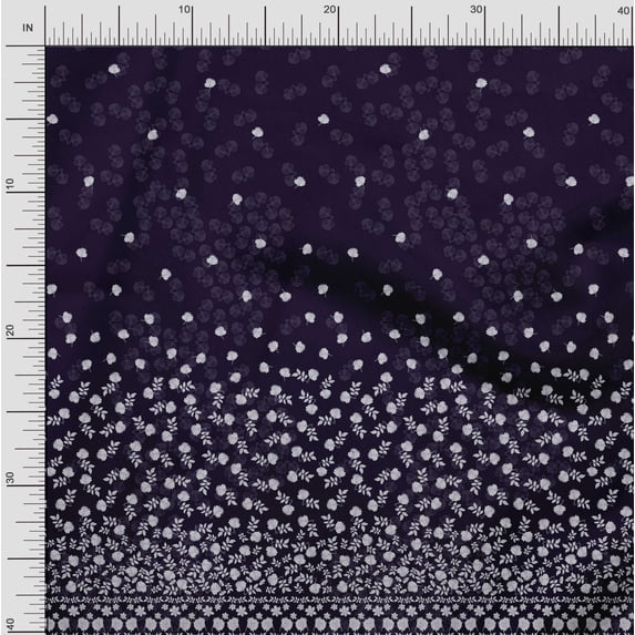 Soimoi Velvet Fabric Artistic Leaves & Flower Panel Fabric Prints by Yard 58 Inch Wide