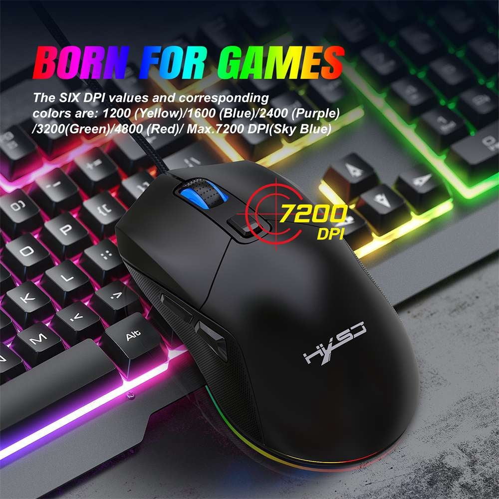 Gaming Keyboard & Mouse Combo,Wired Mechanical Gaming Keyboard Mouse Sets for Windows PC Gamers Desktop Computer Laptop,61 Keys RGB Backlit
