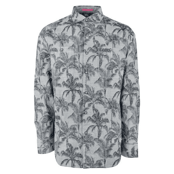 $128 Tommy Bahama Men's, Long Sleeve Chambray Shade Camp Shirt, Blue Ash, S