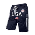 thumbnail image 3 of BUWTTED Men's Casual Pants Usa Flag Print 250Th Anniversary Shorts Lightweight Summer Holiday Beach Drawstring Elastic Waist Navy Pants XL, 3 of 3