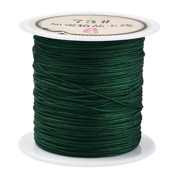 Nylon Chinese Knot Cord Nylon Jewelry Cord for Jewelry Making Dark Green 0.6mm 40m/Roll