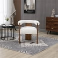 thumbnail image 4 of Pemberly Row Cream Boucle Fabric Dining Chair in Solid Wood Walnut Finish, 4 of 8