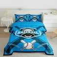 thumbnail image 2 of Feelyou Baseball Player Kids Full Size Comforter Sets, Modern Ball Game Bedding Comforter Set, Blue Cartoon Sports Theme Reversible Bedding Sets, Luxury Bedroom Decor, 3pcs, 2 of 8