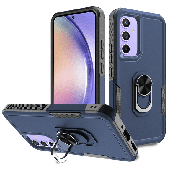 Military Grade TUFF Shockproof Hybrid Case with Ring Grip for Samsung Galaxy S23 FE - Blue