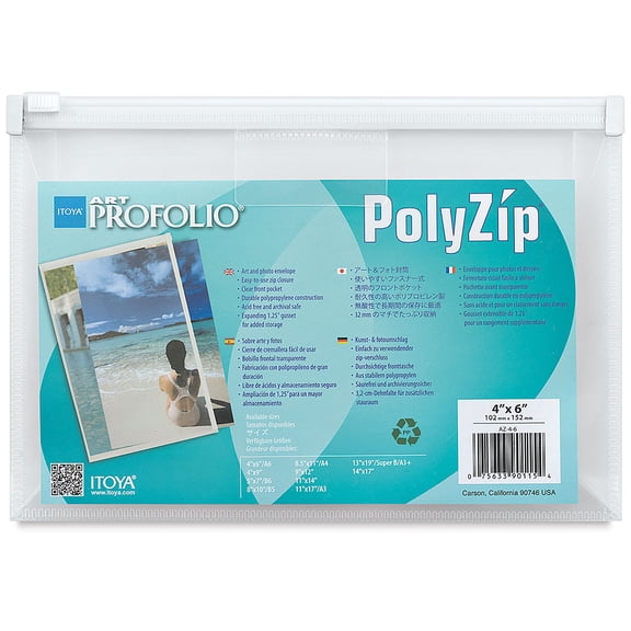 Itoya Art Profolio PolyZip Envelope, 4" x 6"