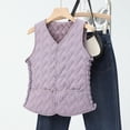 thumbnail image 3 of yuCgh Women's Winter Fashion Casual Sleeveless Vest Outerwear Warm Cotton-Padded Lightweight Coat with Versatile Design for Layering and Style,Purple L, 3 of 5