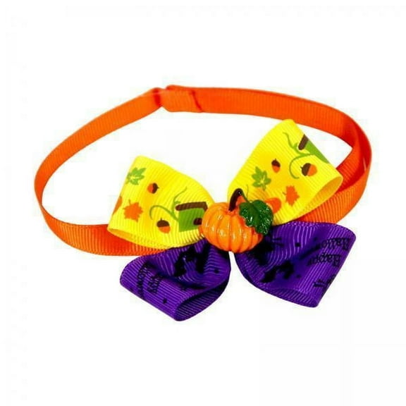 yotijay 2xFall Halloween Pet Bow Tie Puppy Cat Collar Necklace for Kitten Small Dog A