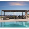 thumbnail image 2 of PURPLE LEAF 11' x 21' Louvered Aluminum Pergola Adjustable Louvre Shade Retractable Hardtop Roof Modern Outdoor Shelter Deck Backyard Garden Bronze, 2 of 13