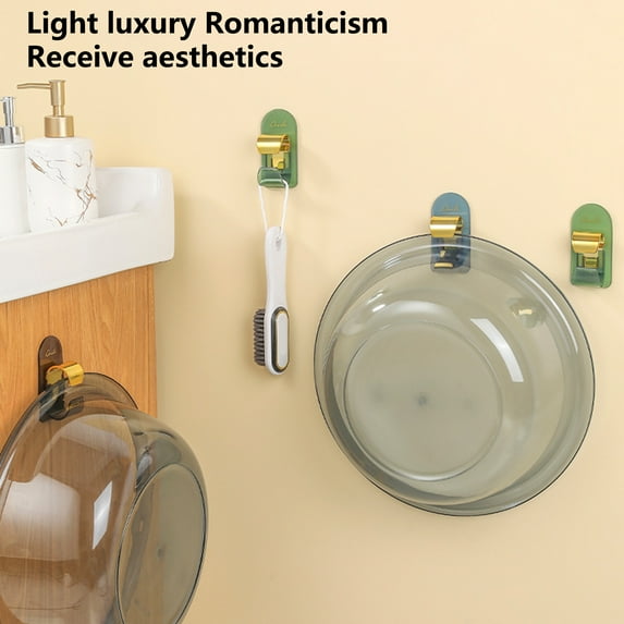 Dream Lifestyle Washbasin Rack No Punching Wall Mounted Self-adhesive Adjustable Strong Load Bearing Basin Storage Rack for Hotel