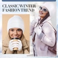 thumbnail image 6 of Winter Beanie Hat Gloves Set, Soft Knitted Hat Stretchy Gloves Warm Skull Cap Set for Women Men Gifts, 6 of 7