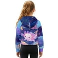 thumbnail image 2 of Xoenoiee Axolotl Cloud Moon Star Print Girls Oversized Half Zip Hoodies Long Sleeve Sweatshirts Casual Sweater Hoodie Pullover Tops with Pocket, 5-6 Years, 2 of 7