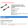 thumbnail image 2 of Front Sway Bar Link Kit 2 Piece - Compatible with 1991 - 2001 Jeep Cherokee 1992 1993 1994 1995 1996 1997 1998 1999 2000, 2 of 2
