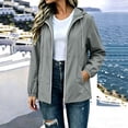 thumbnail image 5 of Zylanna Women Packable Rain Jackets Windbreaker, with Pockets Lightweight Adjustable Hem & Hooded Waterproof Travel Outdoor Casual Daily Raincoat Gray, 5 of 9