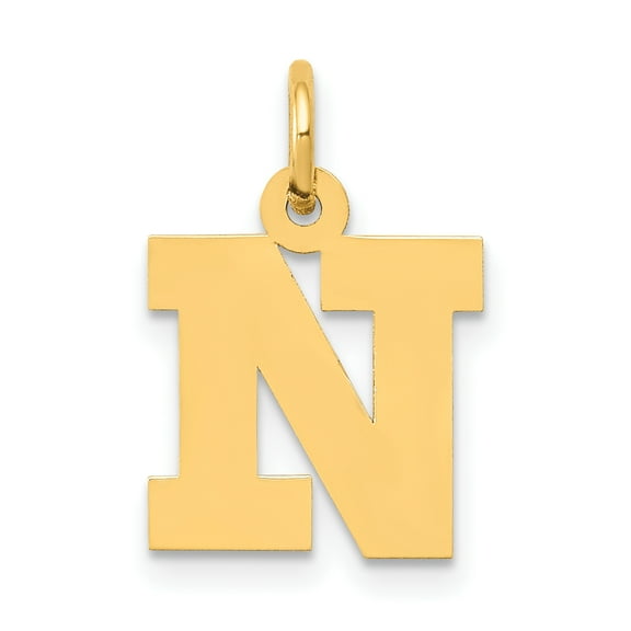 14k Small Block Letter N Initial Charm YC664N