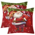 thumbnail image 1 of YST Ensemble de 2 Housses de Coussin de Noël Rouges pour Chambre, Cadeaux de Noël Housses de Coussin, Housses de Coussin Père Noël Dessin Animé, Housses de Coussin Décoratives Flocon de Neige d'Hiver, 22x22 Pouces, 1 of 5