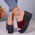 thumbnail image 3 of Xucatan Women's Patent Leather Wedge Mules, Peep Toe Espadrille Slippers with Woven Platform Sole, Chunky High Heel Sandals with Padded Insole, Versatile Solid Color Design for Summer Party Gift, 3 of 9