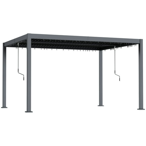 Outsunny 10' x 12' Louvered Pergola with Adjustable Roof & Aluminum Frame
