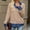 Khaki, variant on Collared Sweaters For Women,Pullover Sweaters For Women,Sweater With Denim Trim,Knit Sweater,Women Fall Winter Tops,Casual Long Sleeve Knit Tops