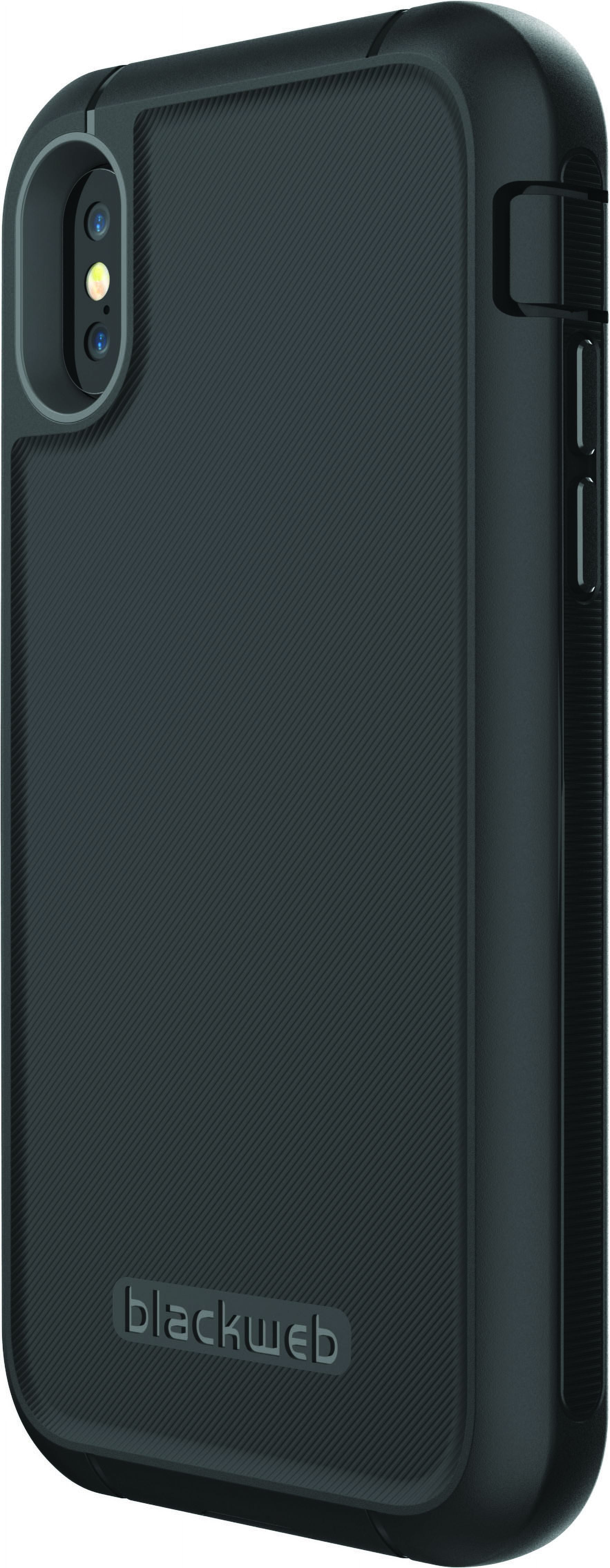 Blackweb Rugged Phone Case with Holster For iPhone X, Black Blackweb Rugged Phone Case with Holster For iPhone X, Black