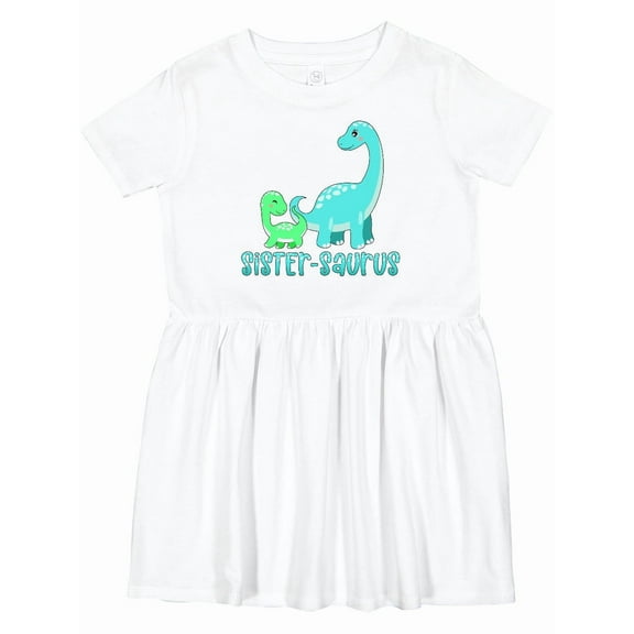 Inktastic Sister-saurus Cute Brontosaurus Family Girls Toddler Dress