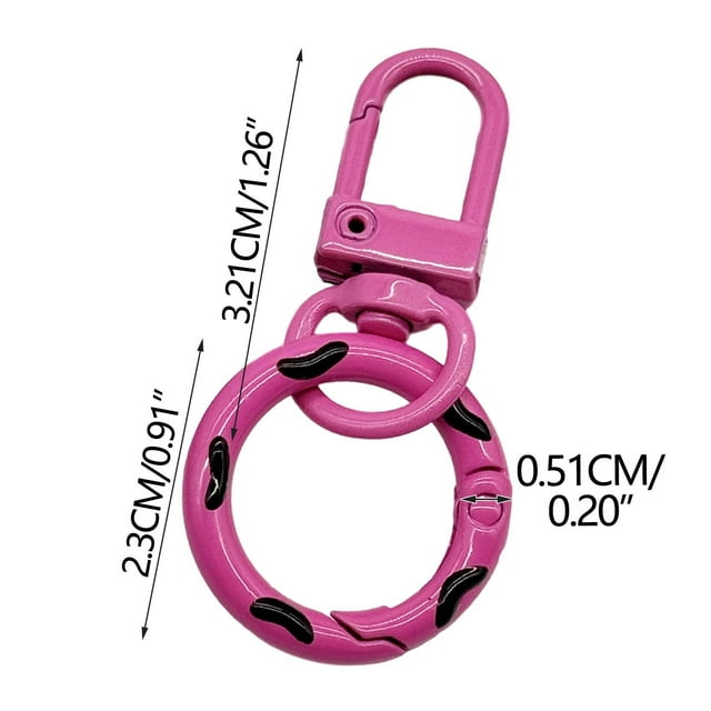 JASKFLY Candy-Colored Donut Buckle 3 Pack Candy Colored Donut Keychains Spring Hook and Door Knob Combo with Colorful Enamel Coating,Tools/Office|Alloy,R