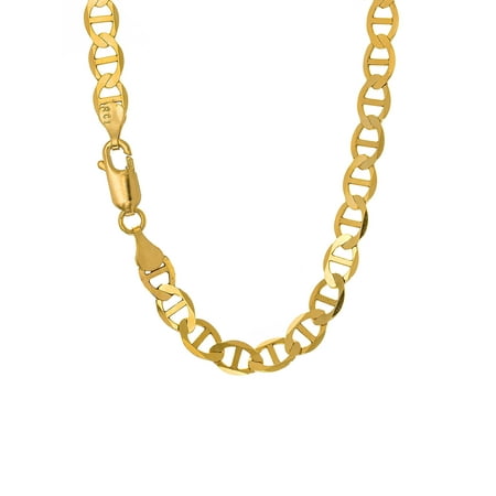 14k Solid Yellow Gold 3.2 mm Mariner Chain Petite Delicate Bracelet - 7"