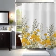 thumbnail image 7 of Shower Curtain Floral Printed Water Repellent for Bathroom, Decorative Partition Cloth with Hooks Easy Install, 70.9x70.9 Inch, 7 of 7