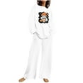 thumbnail image 2 of Puntoco Conjunto De Pantalones Y top Con Cuello Redondo Y Manga Larga Con Estampado De Halloween Para Mujer Blanco Xl, 2 of 4