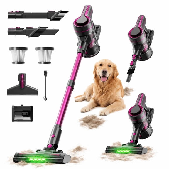 Cordless Vacuum Cleaner for Home, Self-Standing, Cordless Stick Vacuum, 600W 40KPa 40Min Runtime, for Pet Hair, Carpet & Hard Floors