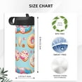 thumbnail image 4 of Sikiie Colorful Donut Print 18OZ Insulated Straw Cup, Portable Leak-proof Sports Water Bottle, Stainless Steel Water Cup Suitable for Home and Outdoor, 4 of 8
