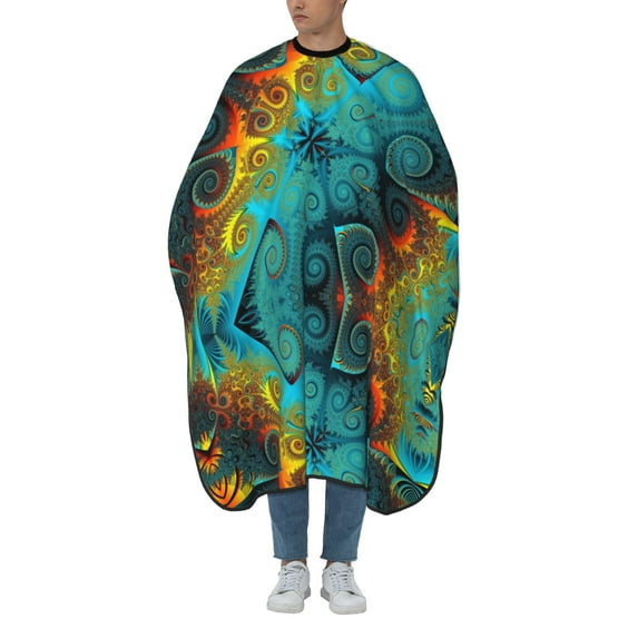 ZICANCN Hair Cutting Cape for Adults-Colorful Fractal Shiny Spiral Cape Salon Barber Cape for Hair Stylist Shampoo Capes Waterproof , 55x66 Inch