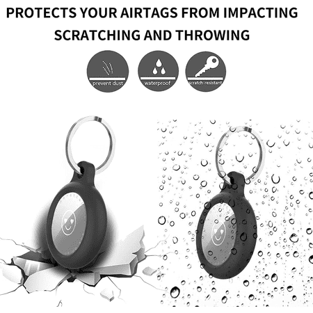AirTag Holder-Compatible with AirTag Case Keychain Air Tag Case Holder Silicone AirTags Key Ring Cases Air Tags Key Chain Compatible with Apple AirTag GPS Item Finders Accessories-4 Pack