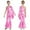 Pink, variant on Aislor Kids Girls Sparkle One Shoulder Long Sleeve Wide Leg Romper Flare Bell Bottom Playsuit Gymnastics Jumpsuit Blue Green 14