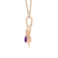 thumbnail image 2 of Angara Collier en Améthyste Naturelle - Pendentif Solitaire en Améthyste Ronde Nœud Infini en Or Rose 14 K pour Femmes, 2 of 8