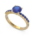 thumbnail image 2 of 2.25 Carat Round Cut Blue Sapphire Gemstone Luxurious Engagement Ring for Ladies Solid 14K Yellow Gold Size 4.5 by Diamond-Capitals, 2 of 7