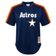thumbnail image 2 of Youth Mitchell & Ness Nolan Ryan Navy Houston Astros Cooperstown Collection-Mesh Batting Practice Jersey, 2 of 3