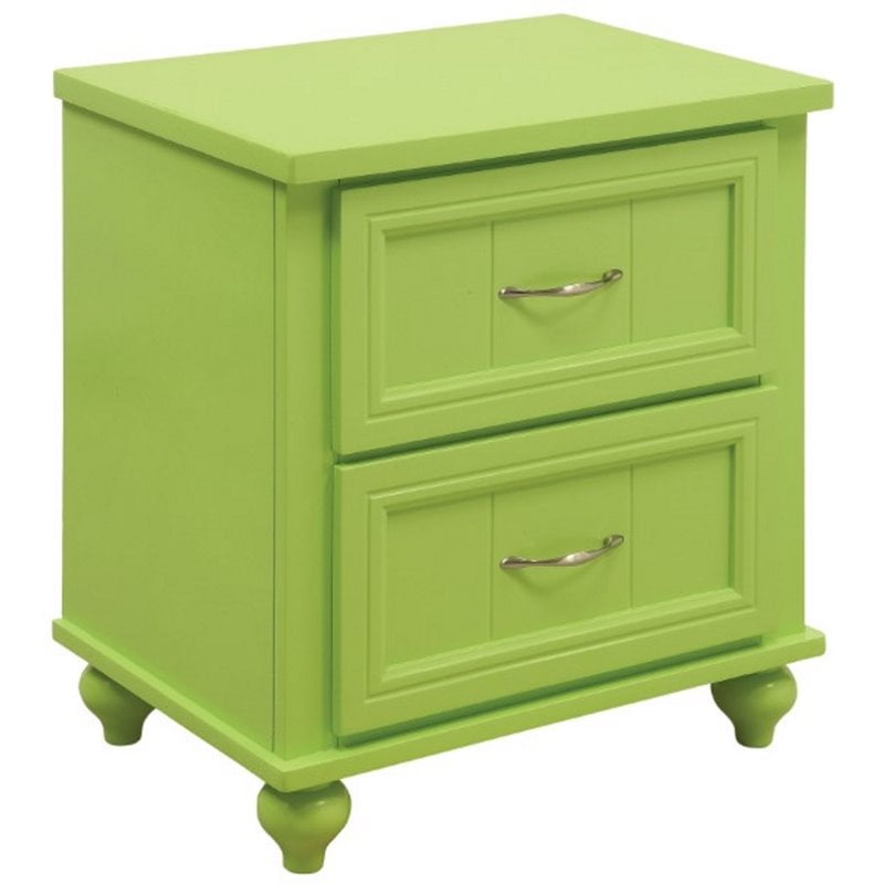 Furniture of America Elias 2 Drawer Nightstand in Apple Green