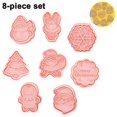 thumbnail image 1 of Galletas de Navidad, herramientas para hornear bricolaje, 8 piezas de plástico, sellos de galletas de Navidad, moldes de galletas divertidas de dibujos animados de Navidad Afortunado Sencillez, 1 of 5