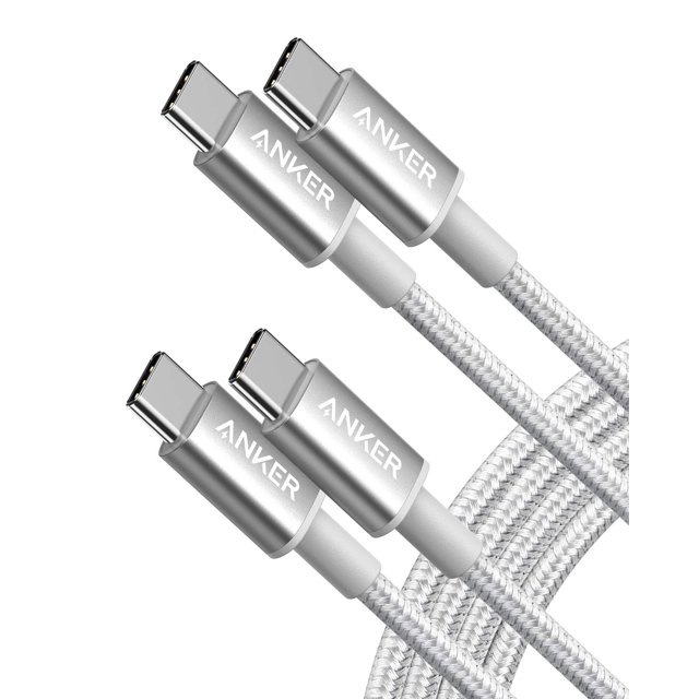 Cable USB C a USB C Anker tipo C, 60 W, carga rápida, 1,8 m, paquete de 2