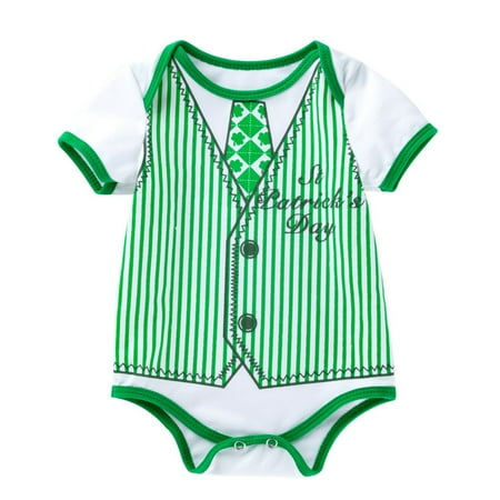 

JDEFEG 24 Month Boy Clothes Fall Baby Girls Boys Print Spring Summer St.Patric.K s Day Short Sleeve Romper Bodysuit Clothes Baby Package Boy A 66