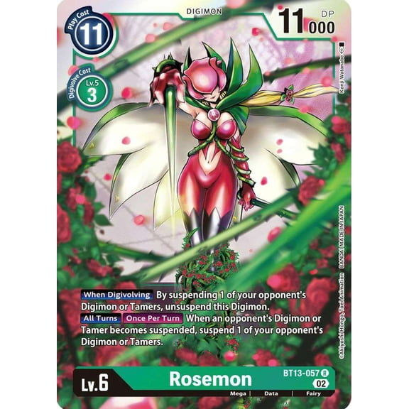Digimon Versus Royal Knights Rare Rosemon BT13-057