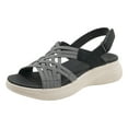 thumbnail image 1 of IUJSOY Platform Sandals for Women Cross Strap Open Toe Slingback Anti-Slip Beach Walking Shoes, 1 of 9