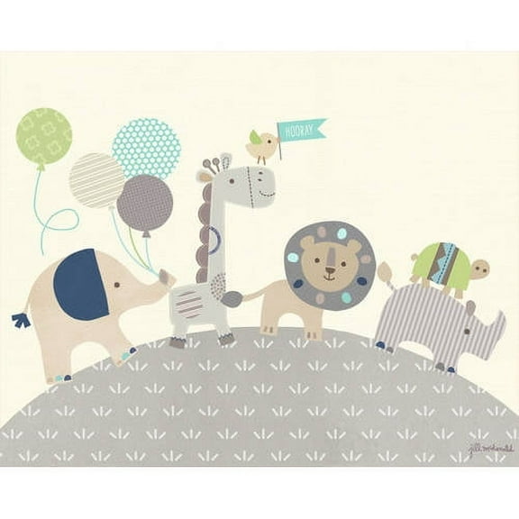 Oopsy Daisy's Little Animal Parade Canvas Wall Art, Size 18x14