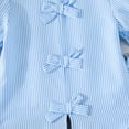 thumbnail image 6 of BLVB Girls Clothes 2 Piece Striped Print Puff Short Sleeve Button down Shirt Tops Wide Leg Pants Spring Summer Outfits 3-9Y, 6 of 7
