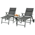 thumbnail image 2 of Costway  2PCS Patio Reclining Chaise Lounge Padded Chair Aluminum Adjust Pillow, 2 of 10